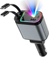 StarVolt 66W USB C Car Charger – Starlight Fast Charging, 4-in-1 Retractable Design, Multiple Ports for iPhone & Android